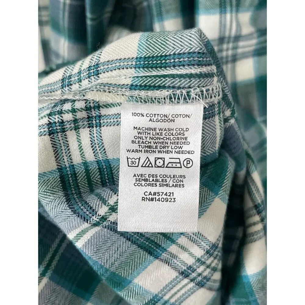 Loft Shirt Size XL Womens Blue Button Front Plaid Ruffle Collar‎ Prairie Top NEW - Picture 8 of 10